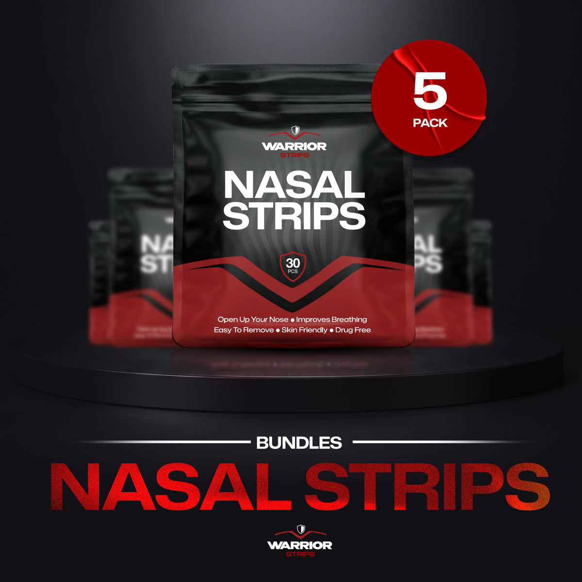 The Daily Airflow 5 Pack Nasal Strips Bundle by Warrior Strips